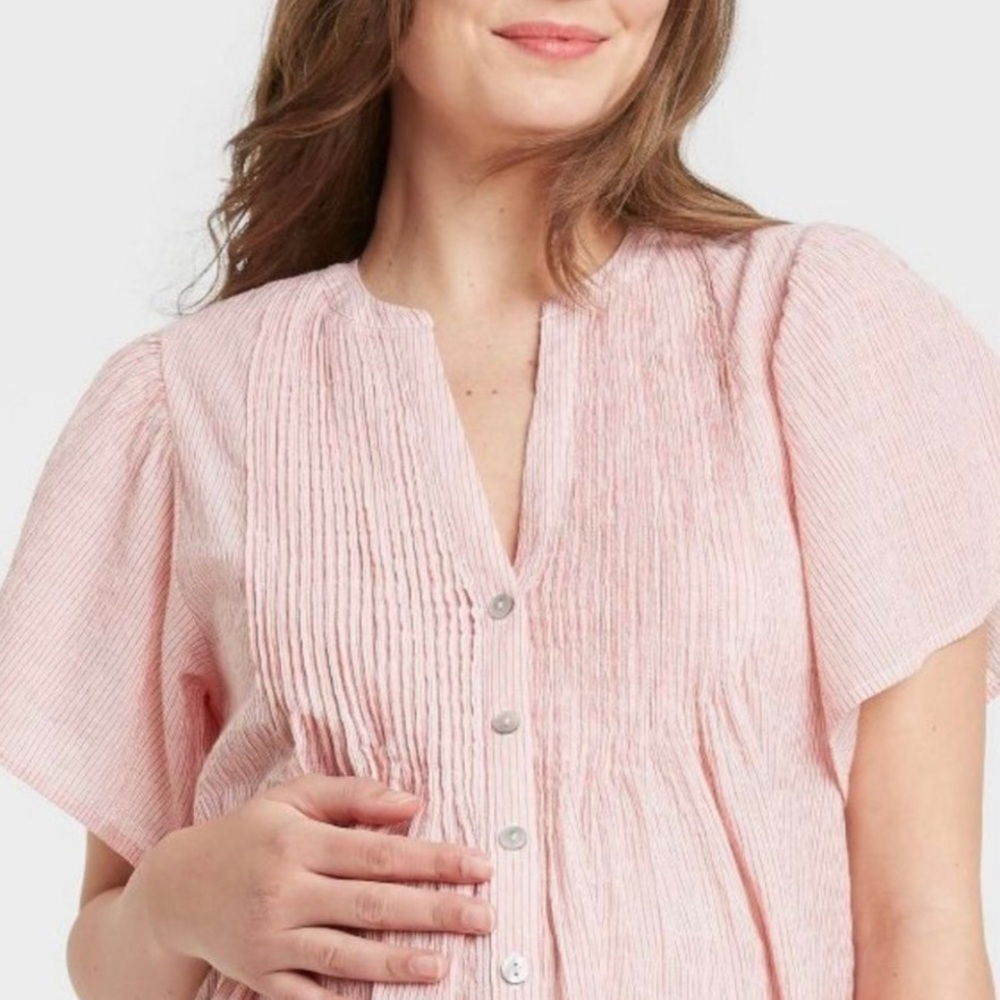The Nines by HATCH Light Pink Button-Down Blouse - Picture 3 of 13